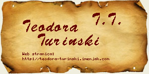 Teodora Turinski vizit kartica